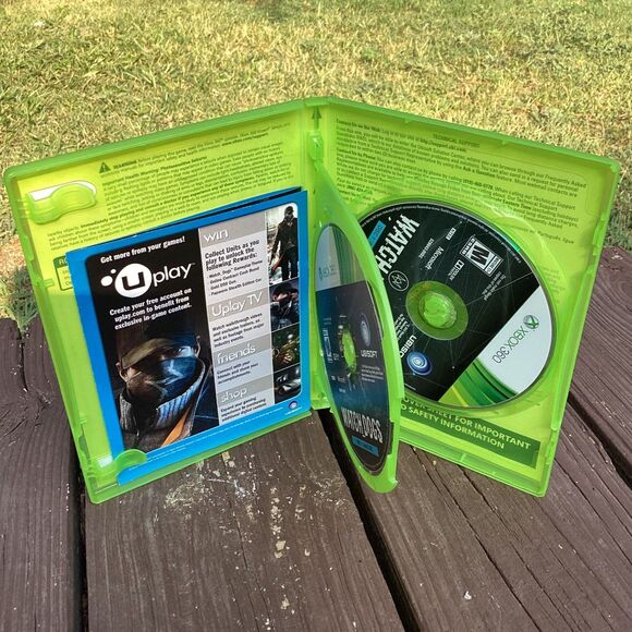 Watch Dogs (Xbox 360) 2-Disc Complete CIB – Ubisoft 2014 Tested &‎ Working - Picture 3 of 4